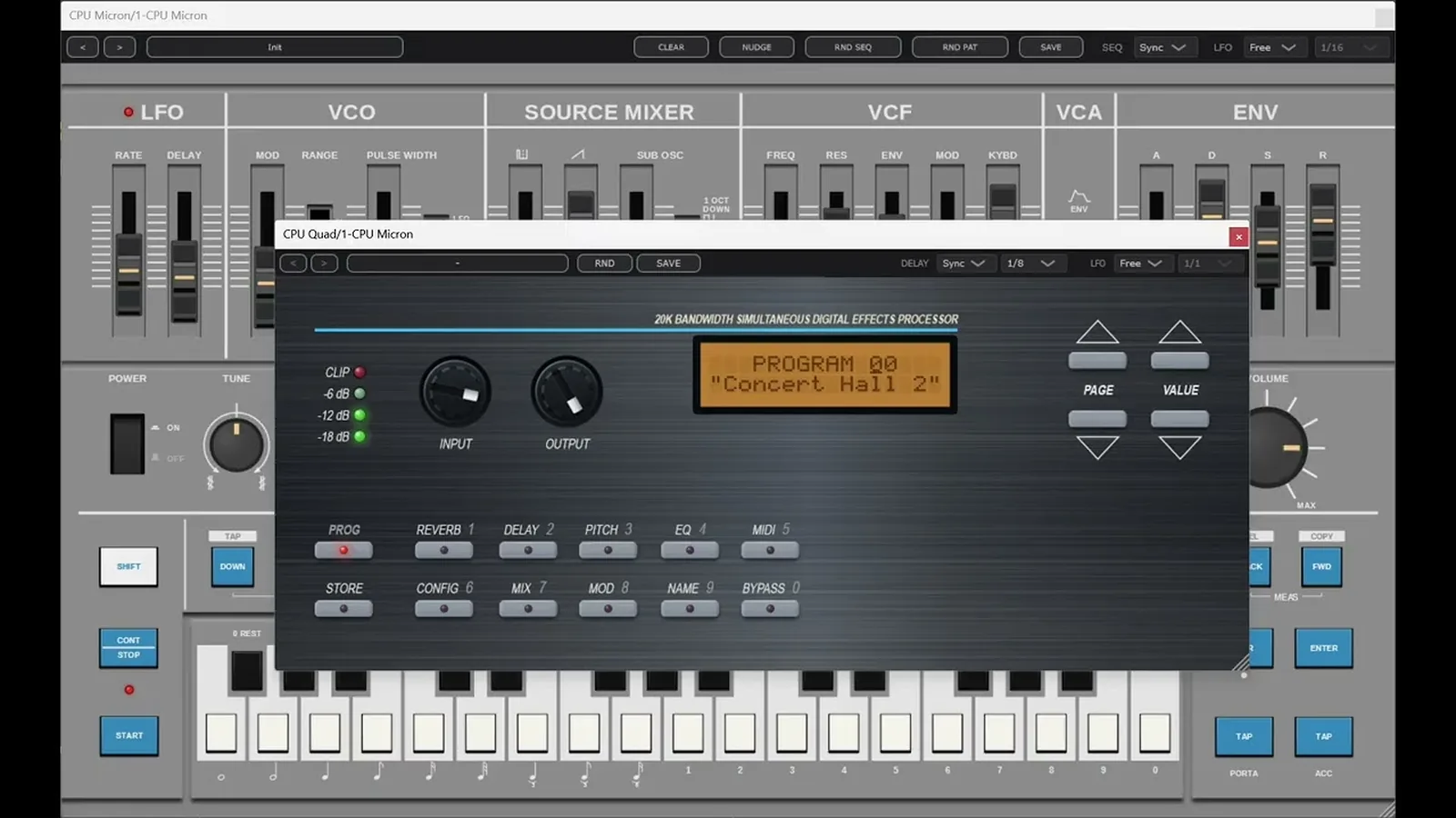 CPU Quad Reverb demo - the plugin's front panel
