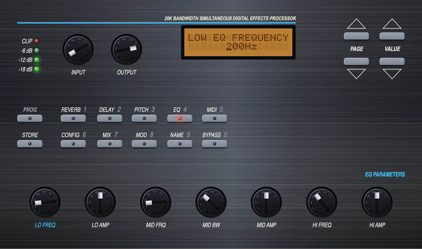 CPU Quad plugin - EQ page, hybrid rack and parameter view