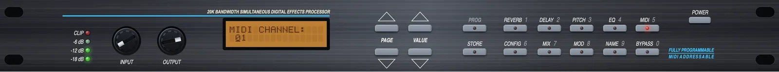 CPU Quad effects plugin - MIDI page
