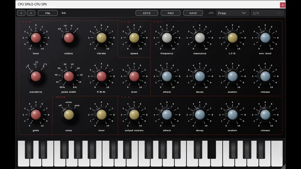 CPU SPX Aftermath demo - the plugin's panel with the sound playing